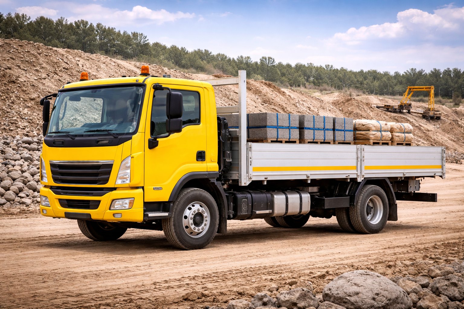 78 ton dropside truck on a site